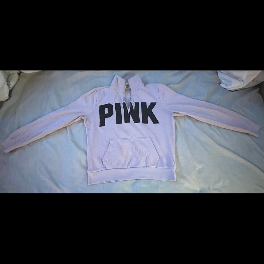 PINK purple half zip up sweatshirt